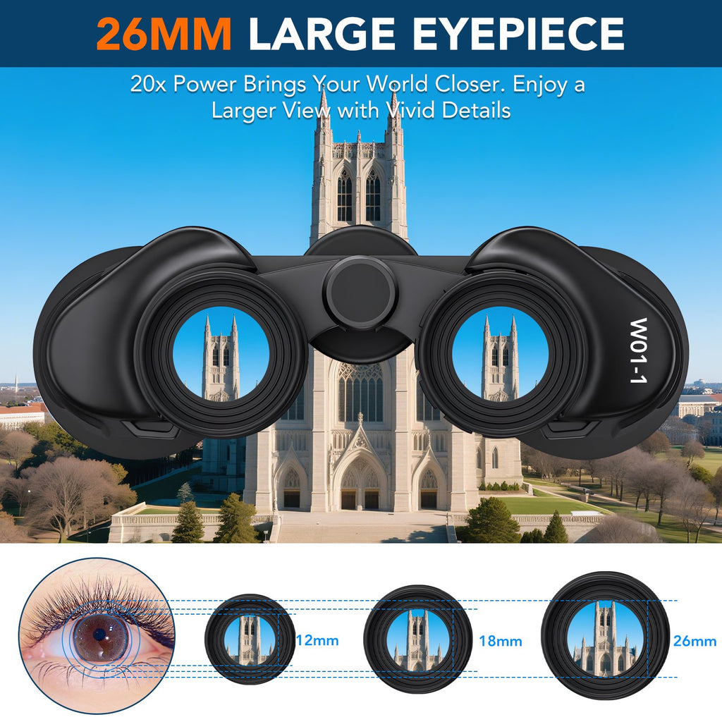 VAMOUT 20X50 Binoculars for Adults, HD High Powered Binoculars, Compact Waterproof Binoculars with Low Light Vision for Bird Watching Hunting Camping Travel Stargazing Cruise